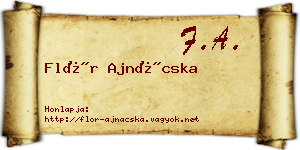 Flór Ajnácska névjegykártya